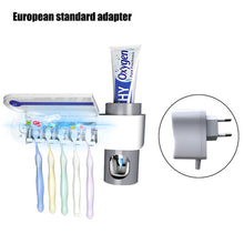 Load image into Gallery viewer, ONEUP Antibacteria Ultraviolet Toothbrush Holder Sterilizer Automatic Toothpaste Dispenser Squeezer Bathroom Accessories Set
